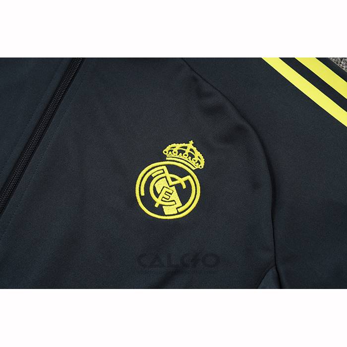 Tuta da Track di Giacca Real Madrid Bambino 2025-2026 Grigio Giallo